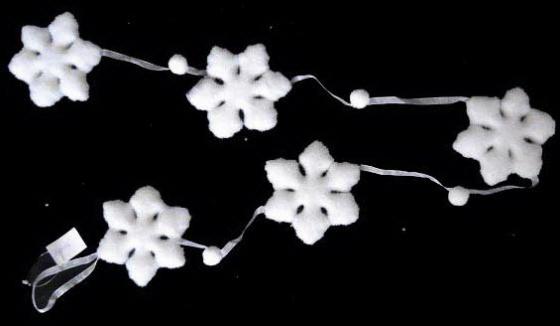 

Гирлянда елочная СНЕЖИНКИ, полимерный материал, длина 125 см, в