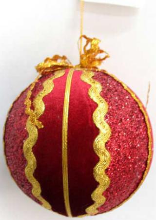 

Украшение елочное ШАР КРАСНО-ЗОЛОТОЙ, 10 см,полимерный материал