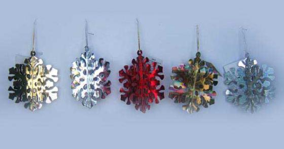 

Набор украшений декоративных СНЕЖИНКА, 13 см, 3 шт, в пакете, 6 цветов