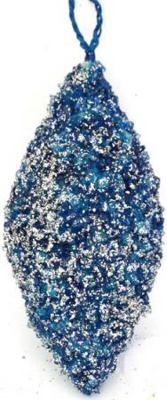 

Украшение елочное ПОДВЕСКА в блестящей крошке, 1 шт, 10см, полим.мат, бирюзовый