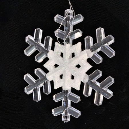 

Елочные украшения Winter Wings "Снежинка" 9.5 см 2 шт белый пластик N180013
