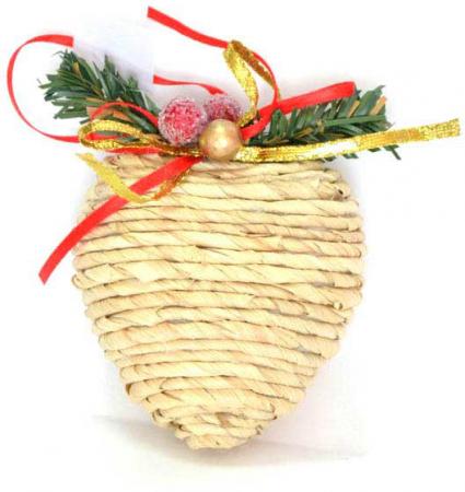 

Украшение елочное СЕРДЦЕ СОЛОМКА, 1 шт, 9*11 см, полимерный мат., в пакете