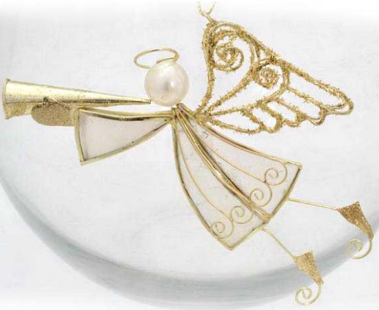 

Украшение елочное АНГЕЛОЧЕК, перламутр, металл, 11,5 см, 4 вида, 1 шт в карт кор