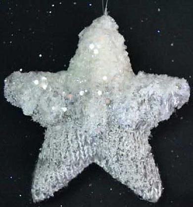 

Украшение елочное ЗВЕЗДА вязаная, с белой крошкой, 1 шт, 12 см, полим.мат