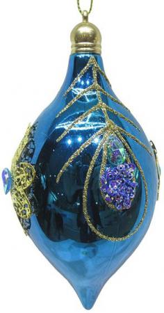 

Елочные украшения Новогодняя сказка "Капля" 7*14 см 2 шт голубой пластик, текстиль. 972923