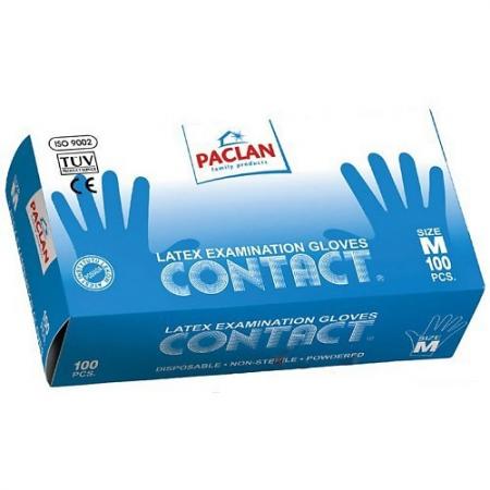 

PACLAN Перчатки латекс р-р M 100шт/уп