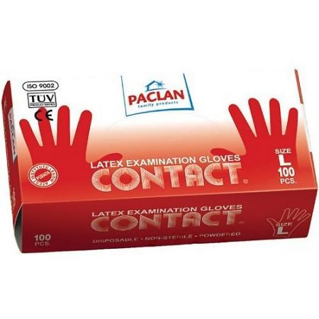 

PACLAN Перчатки Contact латекса р-р L 100шт/уп