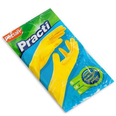

PACLAN Перчатки резиновые Practi размер 7-7.5 желтые M