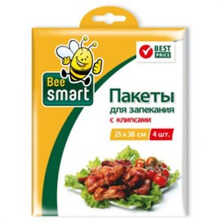 

BEESMART Пакеты для запекания с клипсами 25*38см 4шт
