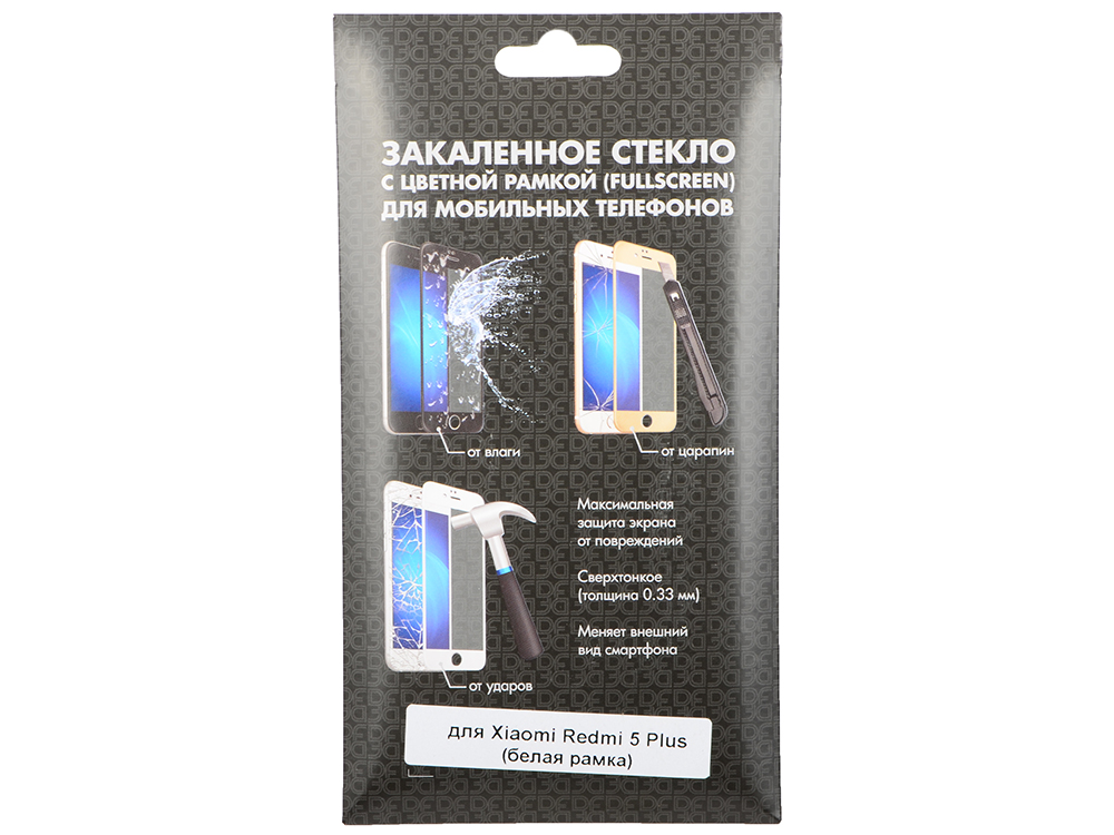 

Закаленное стекло с цветной рамкой (fullscreen) для Xiaomi Redmi 5 Plus DF xiColor-23 (white)