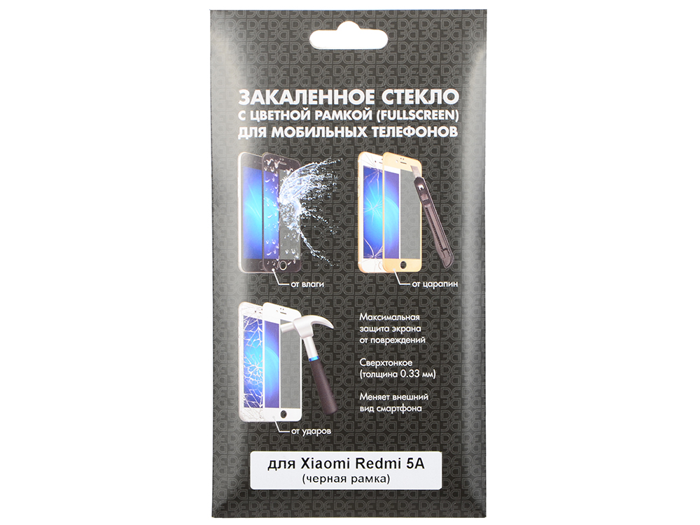 

Закаленное стекло с цветной рамкой (fullscreen) для Xiaomi Redmi 5A DF xiColor-24 (black)
