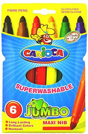 

Набор фломастеров CARIOCA JUMBO, 6 цв., в картонном конверте с европодвесом