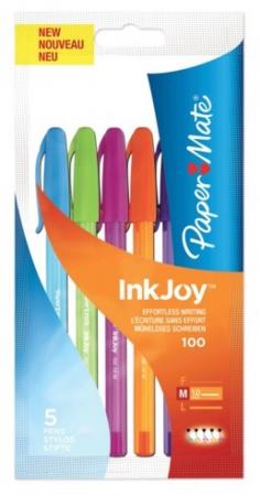

Ручка шариковая INK JOY, с колпачком, в пакете 5 шт., ассорти, голуб/зел/роз/оран/фиол