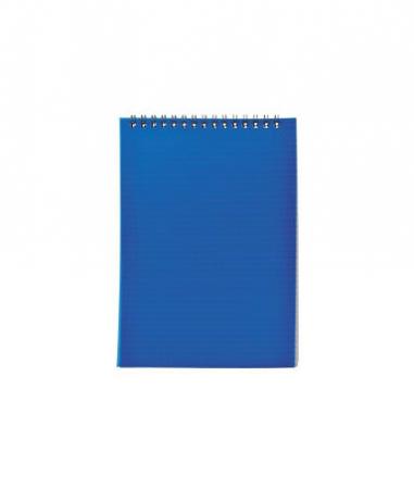 

Блокнот на спирали, клетка, пластик.обложка, синий, ф. А6, 40л
