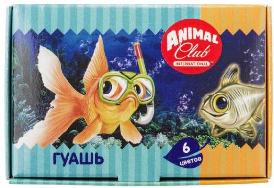 

Гуашь ACTION! ANIMAL CLUB, уф-лак, 6 цв*10 мл.
