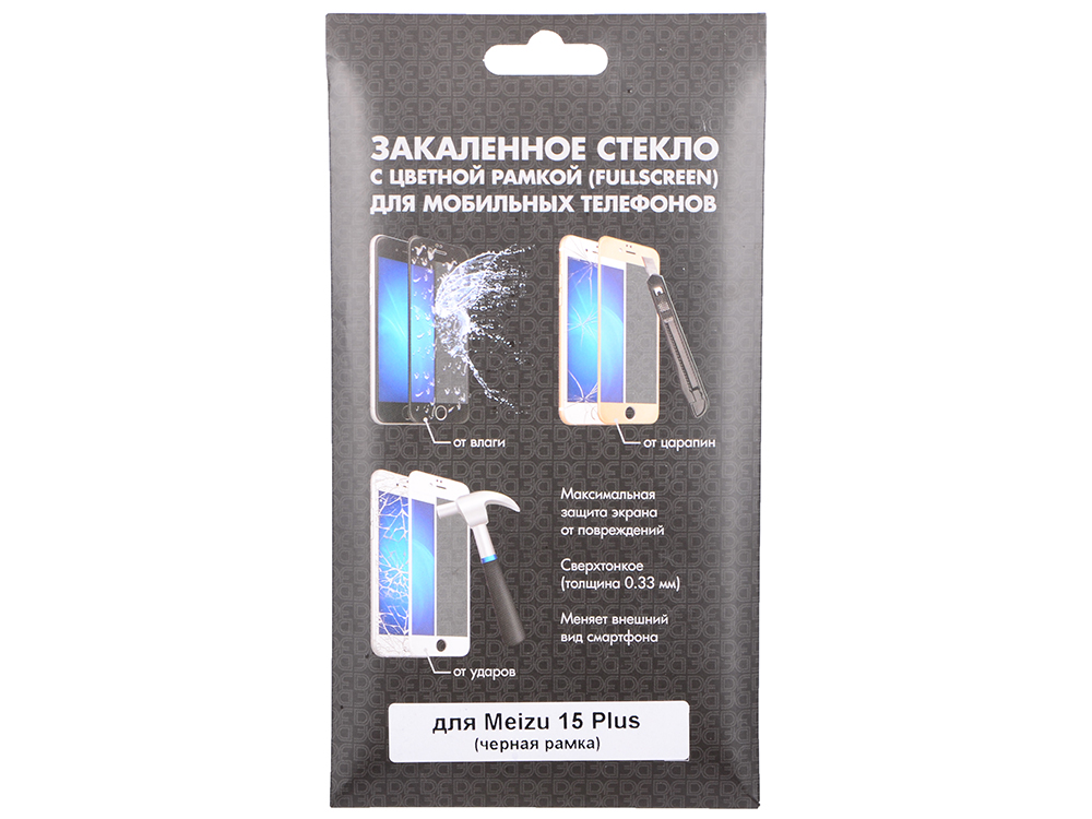 

Закаленное стекло с цветной рамкой (fullscreen) для Meizu 15 Plus DF mzColor-21 (black)