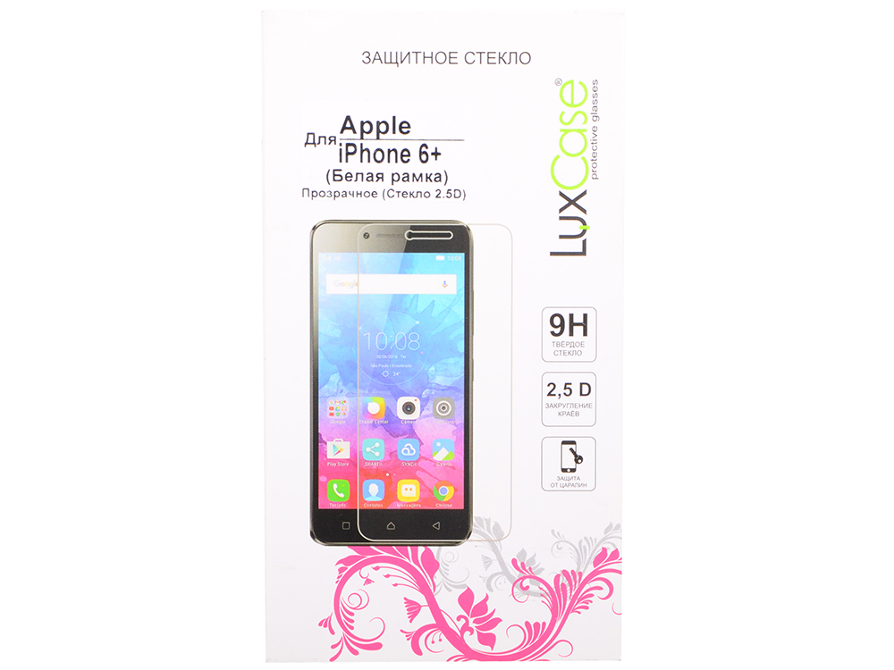

Защитное стекло LuxCase для Apple iPhone 6+ (Стекло 2.5D FULL Screen Белая Рамка)