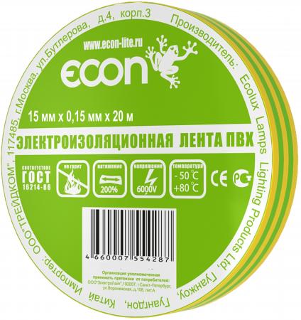 

Изолента ECON 15/20, желто-зеленый