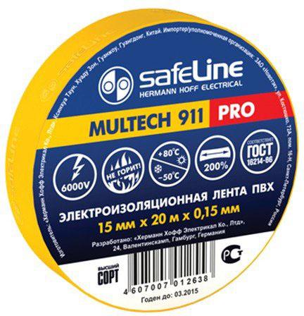 

Изолента SAFELINE 15/20 желтая