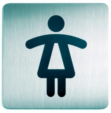

Табличка металлическая информационная WC LADIES, 150х150 мм, серебристая, с европодвесом|2