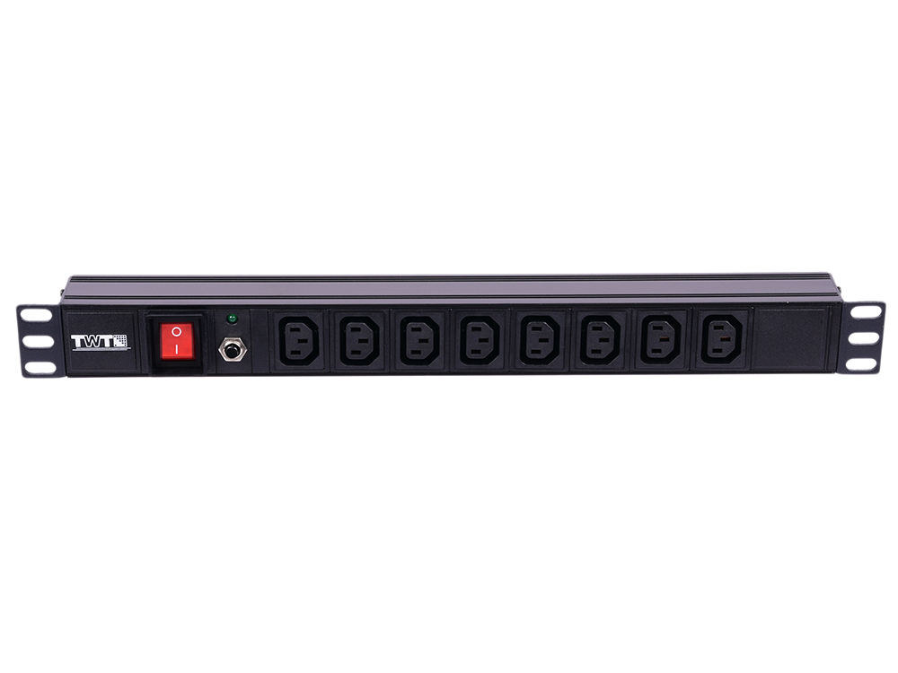 

Блок розеток 19" 8 шт. C13, 10A 250V, без шнура питания TWT-PDU19-10A8C13