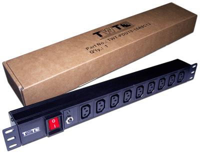 

Блок розеток 19" 9 шт. C13, 10A 250V, без шнура питания TWT-PDU19-10A9C3