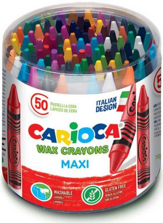 

Набор крупных восковых мелков WAX CRAYONS MAXI, пластиковый бокс, 50 шт.