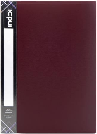 

Папка с 30 файлами SATIN, форзац, ф.A4, 0,6мм, бордовая