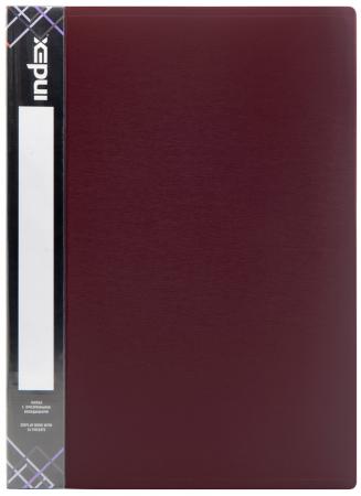 

Папка с 10 файлами SATIN, форзац, ф.A4, 0,5мм, бордовая