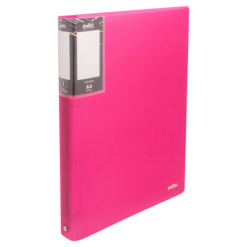 

Папка на 4 кольцах INDEX COLOURPLAY Light, ф.A4, 0.6мм, прозрачная, ассорти