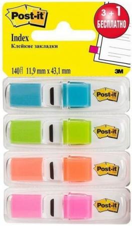 

Закладки-ярлычки POST-IT, ш. 12мм, 4 цвх24 шт. 683-4S-RU