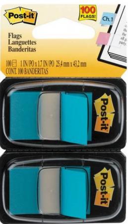 

Закладки-ярлычки POST-IT, на полимерн. осн., голубые, 25ммх43,2 мм, 100 шт