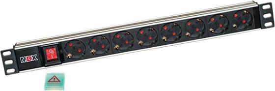 

Блок розеток 19" 9 шт. Schuko, 10A 250V, без шнура, MDX
