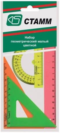 

Набор малый, цветной - линейка 16 см, 2 треугольника мал., транспортир, в европодвесе