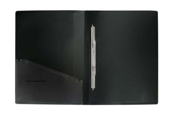 

Папка с пружинным скоросшивателем METALLIC, карман, форзац, ф.A4, 0,7мм, черная