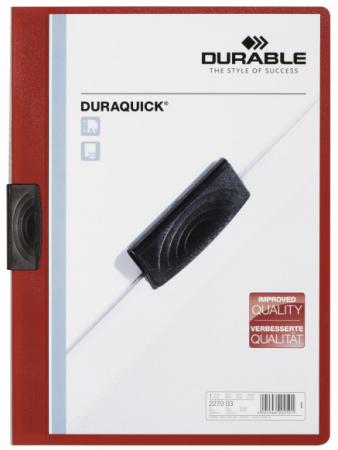 

Папка DURAQUICK, красная, с прозрачным верхним листом и клипом, на 20 листов