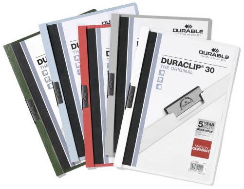 

Папка DURACLIP ORIGINAL 30 с клипом, верхний лист прозрачный, ассорти, на 30 листов