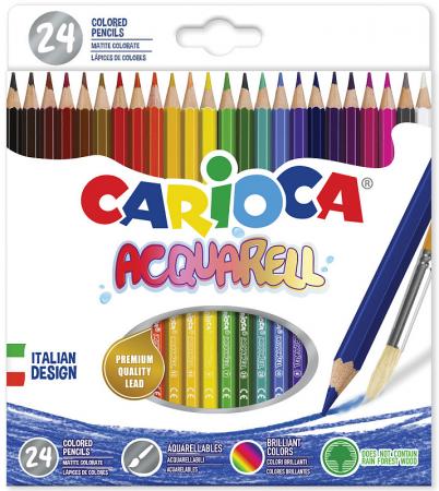 

Набор цветных карандашей CARIOCA ACQUARELL, 24 матовых цвета. Эффект акварельных красок.