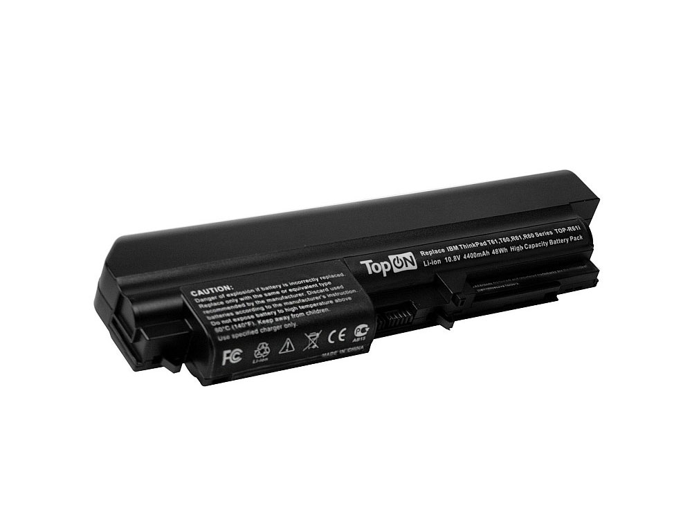 

Аккумулятор для ноутбука TopON TOP-R61i для Lenovo ThinkPad R400, R61, R61i, T400, T61, T61p, T61u Series - 10.8V 4400mAh