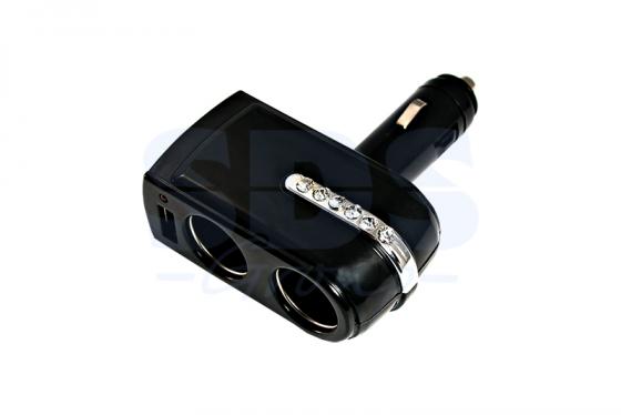 

Разветвитель автоприкуривателя 2гн 1хUSB (5V 1 000mA) REXANT