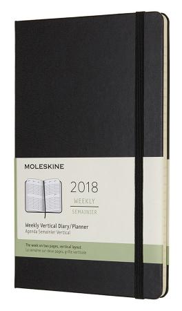 

Еженедельник Moleskine CLASSIC WKLY VERTICAL Large 130х210мм 144стр. черный