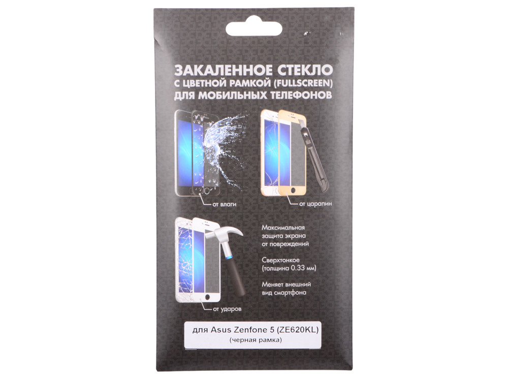 

Закаленное стекло с цветной рамкой (fullscreen) для Asus Zenfone 5 (ZE620KL) DF aColor-16 (black)
