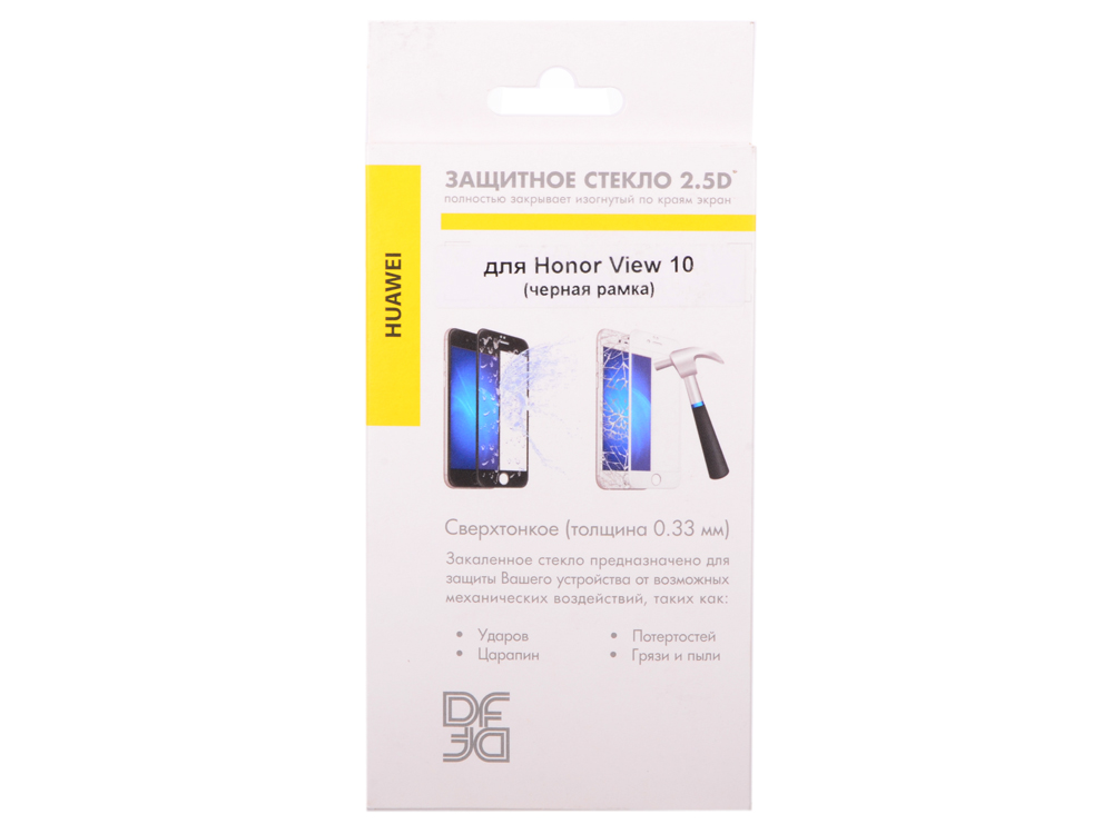 

Закаленное стекло с цветной рамкой (fullscreen) для Huawei Honor View 10 DF hwColor-38 (black)
