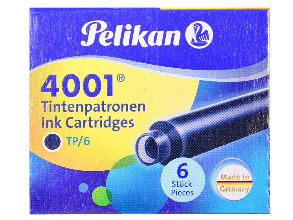 

Картридж Pelikan INK 4001 TP/6 (301184) Blue-Black чернила для ручек перьевых (6шт)
