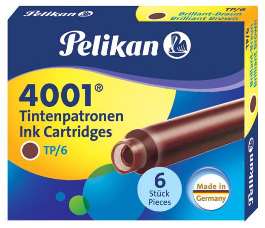 

Картридж Pelikan INK 4001 TP/6 (311928) Brilliant Brown чернила для ручек перьевых (6шт)