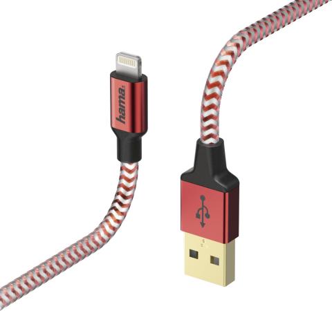 

Кабель Hama 00178299 Lightning (m) USB A(m) 1.5м красный