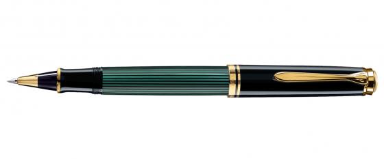 

Ручка роллер Pelikan Souveraen R 600 (997569) черный/зеленый M черные чернила подар.кор.