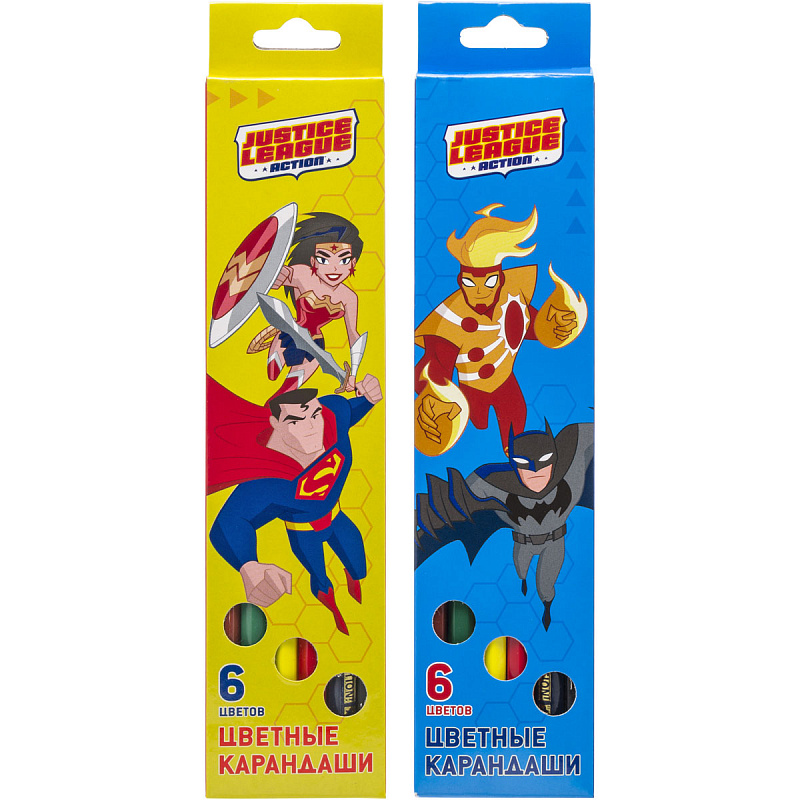 

Набор карандашей цветных ACTION! DC Comics , 6 цв. европодвес