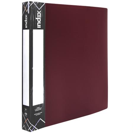

Папка с 60 файлами SATIN, форзац, ф.A4, 0,7мм, бордовая