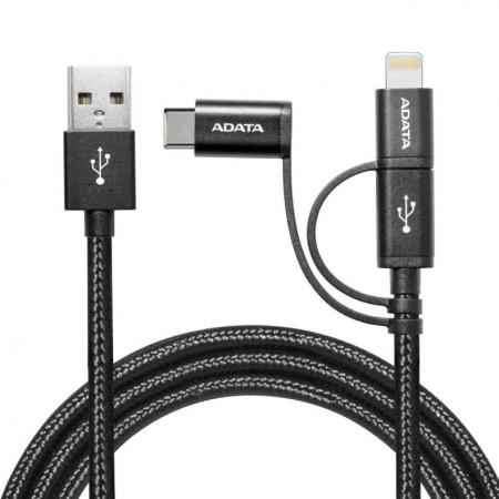 

Кабель универсальный A-DATA 3-in-1 Lightning/microUSB/USB Type C для зарядки и синхронизации Apple/A
